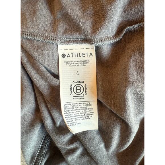 Athleta Gray Back Keyhole Cutout Sleeveless Tank Curved Hem Sz L - Picture 4 of 7